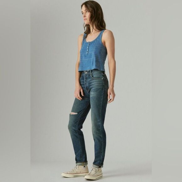 Lucky Brand Drew Mom high rise taper jeans size 28 - Picture 5 of 16